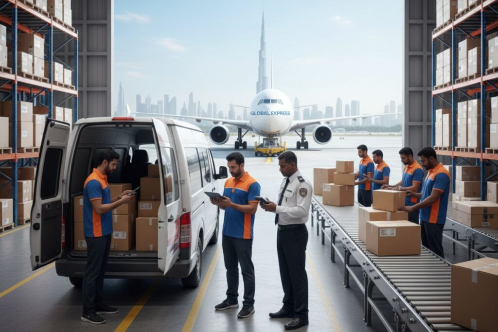 Cargo import export handled by customs clearance agent in UAE